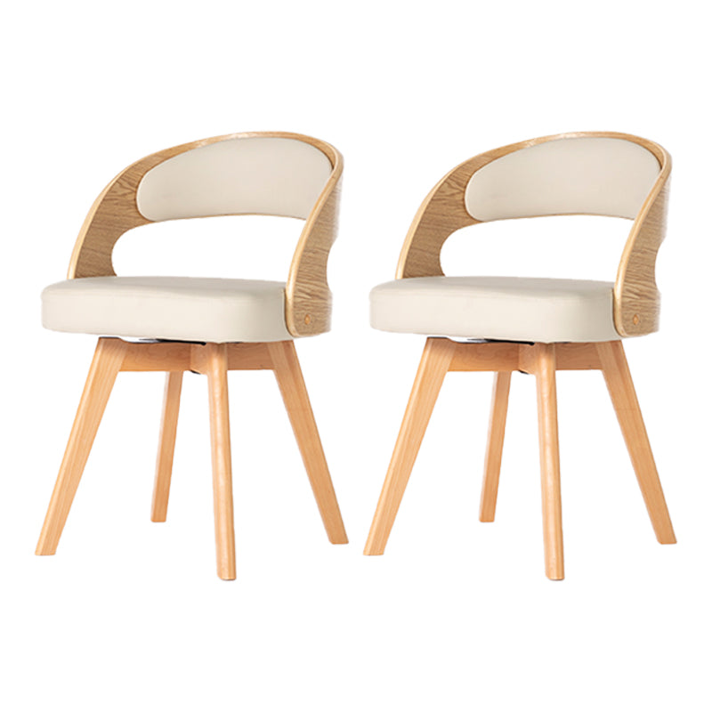 Wood Modern Dining Arm Chair with Color Cushion Open Back Dining Side Chair for Home White 2 Piece Set Clearhalo ' kitchen&dining_furn' 'Dining Chairs' 'Dining Tables & Seating' 'dining_chair' 'furn' 'furn_dining_chair' 'Furniture' 'furniture_dining_chair' 'Kitchen & Dining Furniture' 'kitchen' 3835965