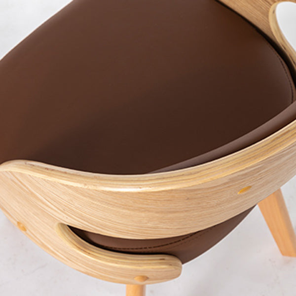 Wood Modern Dining Arm Chair with Color Cushion Open Back Dining Side Chair for Home Clearhalo ' kitchen&dining_furn' 'Dining Chairs' 'Dining Tables & Seating' 'dining_chair' 'furn' 'furn_dining_chair' 'Furniture' 'furniture_dining_chair' 'Kitchen & Dining Furniture' 'kitchen' 3835967