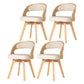 Wood Modern Dining Arm Chair with Color Cushion Open Back Dining Side Chair for Home White 4 Piece Set Clearhalo ' kitchen&dining_furn' 'Dining Chairs' 'Dining Tables & Seating' 'dining_chair' 'furn' 'furn_dining_chair' 'Furniture' 'furniture_dining_chair' 'Kitchen & Dining Furniture' 'kitchen' 3835968