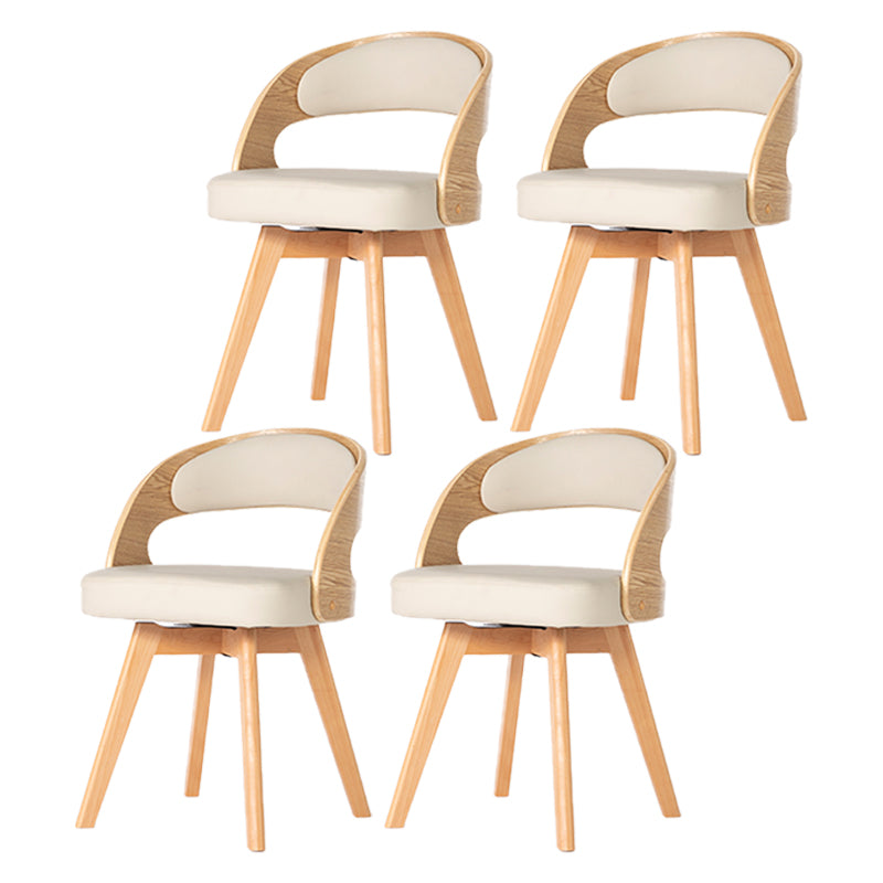 Wood Modern Dining Arm Chair with Color Cushion Open Back Dining Side Chair for Home White 4 Piece Set Clearhalo ' kitchen&dining_furn' 'Dining Chairs' 'Dining Tables & Seating' 'dining_chair' 'furn' 'furn_dining_chair' 'Furniture' 'furniture_dining_chair' 'Kitchen & Dining Furniture' 'kitchen' 3835968