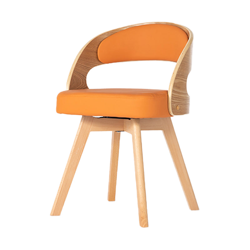 Wood Modern Dining Arm Chair with Color Cushion Open Back Dining Side Chair for Home Orange 1 Piece Clearhalo ' kitchen&dining_furn' 'Dining Chairs' 'Dining Tables & Seating' 'dining_chair' 'furn' 'furn_dining_chair' 'Furniture' 'furniture_dining_chair' 'Kitchen & Dining Furniture' 'kitchen' 3835970
