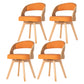 Wood Modern Dining Arm Chair with Color Cushion Open Back Dining Side Chair for Home Orange 4 Piece Set Clearhalo ' kitchen&dining_furn' 'Dining Chairs' 'Dining Tables & Seating' 'dining_chair' 'furn' 'furn_dining_chair' 'Furniture' 'furniture_dining_chair' 'Kitchen & Dining Furniture' 'kitchen' 3835974