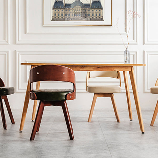 Wood Modern Dining Arm Chair with Color Cushion Open Back Dining Side Chair for Home Clearhalo ' kitchen&dining_furn' 'Dining Chairs' 'Dining Tables & Seating' 'dining_chair' 'furn' 'furn_dining_chair' 'Furniture' 'furniture_dining_chair' 'Kitchen & Dining Furniture' 'kitchen' 3835976