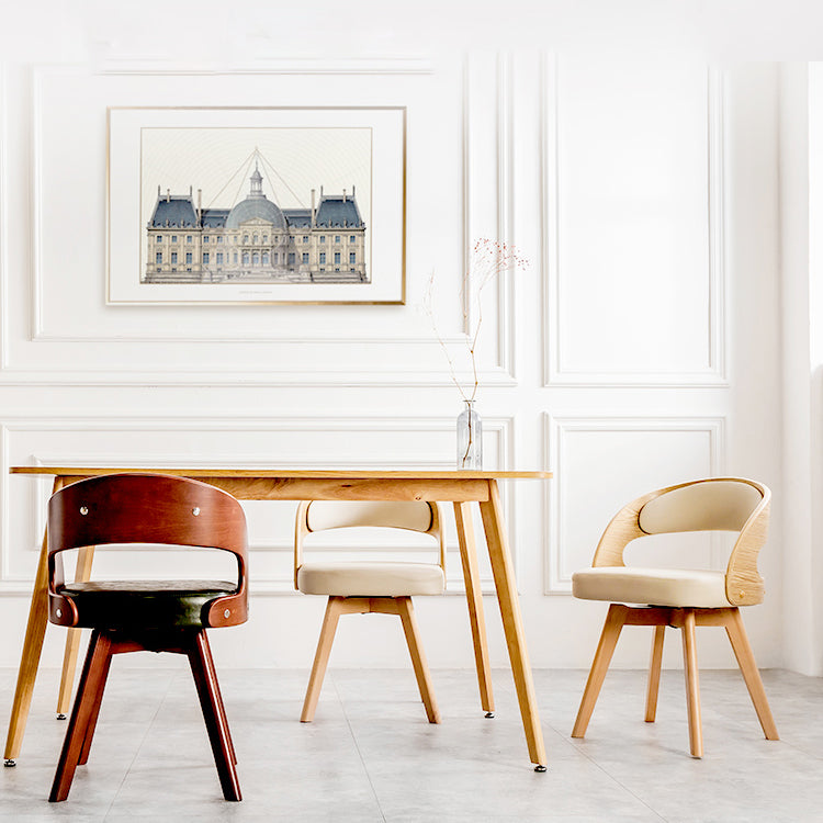 Wood Modern Dining Arm Chair with Color Cushion Open Back Dining Side Chair for Home Clearhalo ' kitchen&dining_furn' 'Dining Chairs' 'Dining Tables & Seating' 'dining_chair' 'furn' 'furn_dining_chair' 'Furniture' 'furniture_dining_chair' 'Kitchen & Dining Furniture' 'kitchen' 3835977