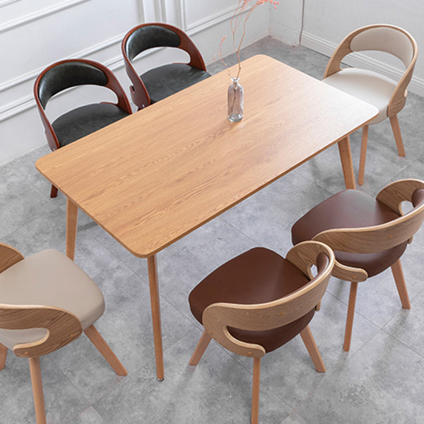 Wood Modern Dining Arm Chair with Color Cushion Open Back Dining Side Chair for Home Clearhalo ' kitchen&dining_furn' 'Dining Chairs' 'Dining Tables & Seating' 'dining_chair' 'furn' 'furn_dining_chair' 'Furniture' 'furniture_dining_chair' 'Kitchen & Dining Furniture' 'kitchen' 3835979