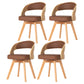 Wood Modern Dining Arm Chair with Color Cushion Open Back Dining Side Chair for Home Brown 4 Piece Set Clearhalo ' kitchen&dining_furn' 'Dining Chairs' 'Dining Tables & Seating' 'dining_chair' 'furn' 'furn_dining_chair' 'Furniture' 'furniture_dining_chair' 'Kitchen & Dining Furniture' 'kitchen' 3835980