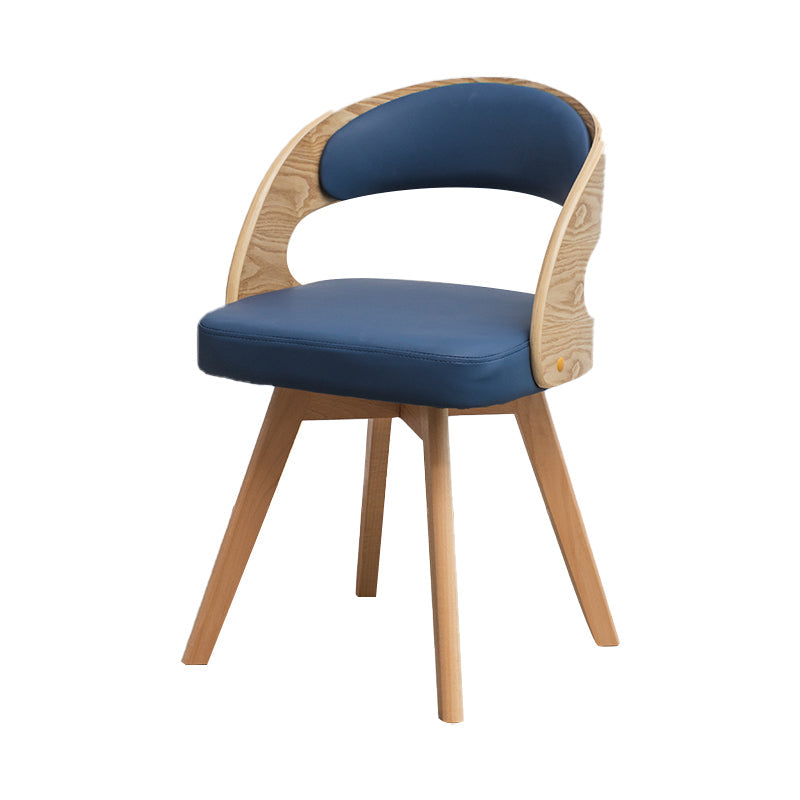 Wood Modern Dining Arm Chair with Color Cushion Open Back Dining Side Chair for Home Blue 1 Piece Clearhalo ' kitchen&dining_furn' 'Dining Chairs' 'Dining Tables & Seating' 'dining_chair' 'furn' 'furn_dining_chair' 'Furniture' 'furniture_dining_chair' 'Kitchen & Dining Furniture' 'kitchen' 3835981