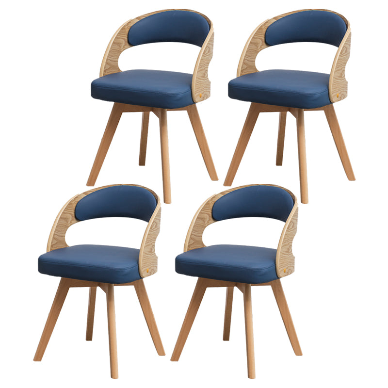 Wood Modern Dining Arm Chair with Color Cushion Open Back Dining Side Chair for Home Blue 4 Piece Set Clearhalo ' kitchen&dining_furn' 'Dining Chairs' 'Dining Tables & Seating' 'dining_chair' 'furn' 'furn_dining_chair' 'Furniture' 'furniture_dining_chair' 'Kitchen & Dining Furniture' 'kitchen' 3835983