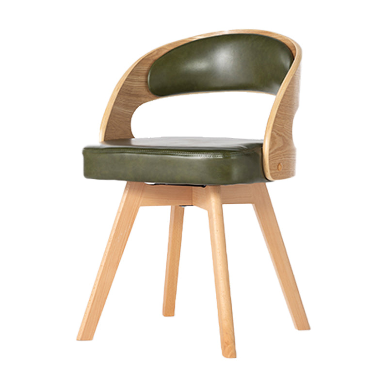 Wood Modern Dining Arm Chair with Color Cushion Open Back Dining Side Chair for Home Green 1 Piece Clearhalo ' kitchen&dining_furn' 'Dining Chairs' 'Dining Tables & Seating' 'dining_chair' 'furn' 'furn_dining_chair' 'Furniture' 'furniture_dining_chair' 'Kitchen & Dining Furniture' 'kitchen' 3835984