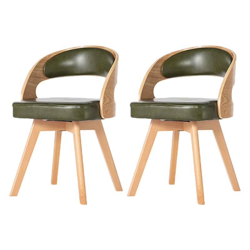 Wood Modern Dining Arm Chair with Color Cushion Open Back Dining Side Chair for Home Green 2 Piece Set Clearhalo ' kitchen&dining_furn' 'Dining Chairs' 'Dining Tables & Seating' 'dining_chair' 'furn' 'furn_dining_chair' 'Furniture' 'furniture_dining_chair' 'Kitchen & Dining Furniture' 'kitchen' 3835985