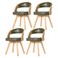 Wood Modern Dining Arm Chair with Color Cushion Open Back Dining Side Chair for Home Green 4 Piece Set Clearhalo ' kitchen&dining_furn' 'Dining Chairs' 'Dining Tables & Seating' 'dining_chair' 'furn' 'furn_dining_chair' 'Furniture' 'furniture_dining_chair' 'Kitchen & Dining Furniture' 'kitchen' 3835986