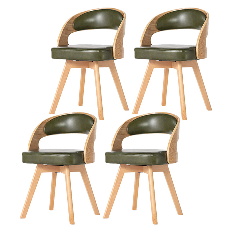 Wood Modern Dining Arm Chair with Color Cushion Open Back Dining Side Chair for Home Green 4 Piece Set Clearhalo ' kitchen&dining_furn' 'Dining Chairs' 'Dining Tables & Seating' 'dining_chair' 'furn' 'furn_dining_chair' 'Furniture' 'furniture_dining_chair' 'Kitchen & Dining Furniture' 'kitchen' 3835986