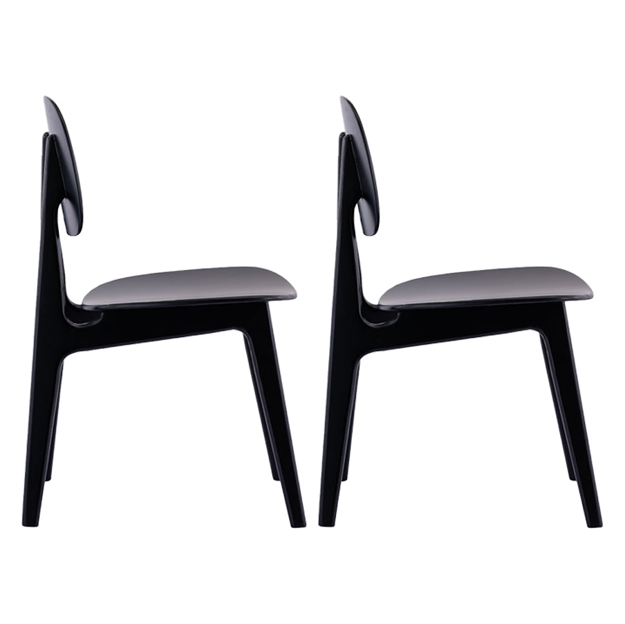 Contemporary Kitchen Dining Chair Open Back Dining Side Chair with Wooden Legs Black 2 Piece Set Clearhalo ' kitchen&dining_furn' 'Dining Chairs' 'Dining Tables & Seating' 'dining_chair' 'furn' 'furn_dining_chair' 'Furniture' 'furniture_dining_chair' 'Kitchen & Dining Furniture' 'kitchen' 3835988