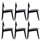 Contemporary Kitchen Dining Chair Open Back Dining Side Chair with Wooden Legs Black 6 Piece Set Clearhalo ' kitchen&dining_furn' 'Dining Chairs' 'Dining Tables & Seating' 'dining_chair' 'furn' 'furn_dining_chair' 'Furniture' 'furniture_dining_chair' 'Kitchen & Dining Furniture' 'kitchen' 3835992