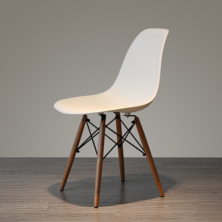 Glam Style Side Chair Set Plastic Dining Room Side Chair with Wood Legs White 1 Piece Clearhalo ' kitchen&dining_furn' 'Dining Chairs' 'Dining Tables & Seating' 'dining_chair' 'Furniture' 'furniture_dining_chair' 'Kitchen & Dining Furniture' 'kitchen' 3836004