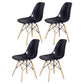 Glam Style Side Chair Set Plastic Dining Room Side Chair with Wood Legs Black Set of 4 Clearhalo ' kitchen&dining_furn' 'Dining Chairs' 'Dining Tables & Seating' 'dining_chair' 'Furniture' 'furniture_dining_chair' 'Kitchen & Dining Furniture' 'kitchen' 3836006