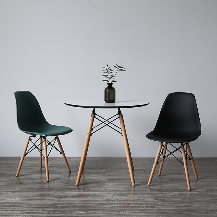 Glam Style Side Chair Set Plastic Dining Room Side Chair with Wood Legs Clearhalo ' kitchen&dining_furn' 'Dining Chairs' 'Dining Tables & Seating' 'dining_chair' 'Furniture' 'furniture_dining_chair' 'Kitchen & Dining Furniture' 'kitchen' 3836007