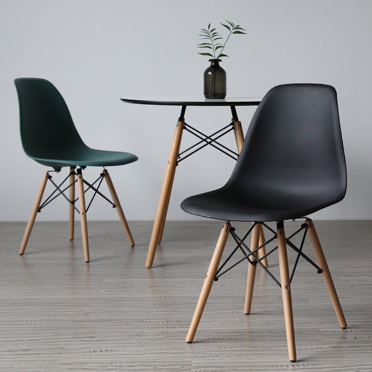 Glam Style Side Chair Set Plastic Dining Room Side Chair with Wood Legs Clearhalo ' kitchen&dining_furn' 'Dining Chairs' 'Dining Tables & Seating' 'dining_chair' 'Furniture' 'furniture_dining_chair' 'Kitchen & Dining Furniture' 'kitchen' 3836008