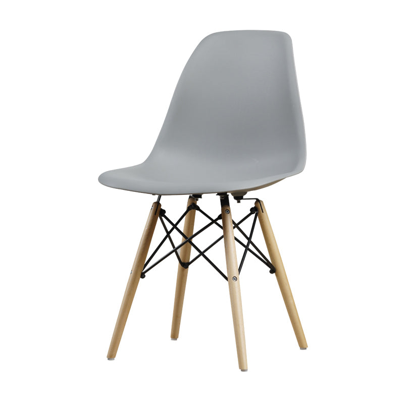 Glam Style Side Chair Set Plastic Dining Room Side Chair with Wood Legs Grey 1 Piece Clearhalo ' kitchen&dining_furn' 'Dining Chairs' 'Dining Tables & Seating' 'dining_chair' 'Furniture' 'furniture_dining_chair' 'Kitchen & Dining Furniture' 'kitchen' 3836009