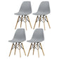 Glam Style Side Chair Set Plastic Dining Room Side Chair with Wood Legs Grey Set of 4 Clearhalo ' kitchen&dining_furn' 'Dining Chairs' 'Dining Tables & Seating' 'dining_chair' 'Furniture' 'furniture_dining_chair' 'Kitchen & Dining Furniture' 'kitchen' 3836013