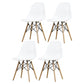 Glam Style Side Chair Set Plastic Dining Room Side Chair with Wood Legs White Set of 4 Clearhalo ' kitchen&dining_furn' 'Dining Chairs' 'Dining Tables & Seating' 'dining_chair' 'Furniture' 'furniture_dining_chair' 'Kitchen & Dining Furniture' 'kitchen' 3836017