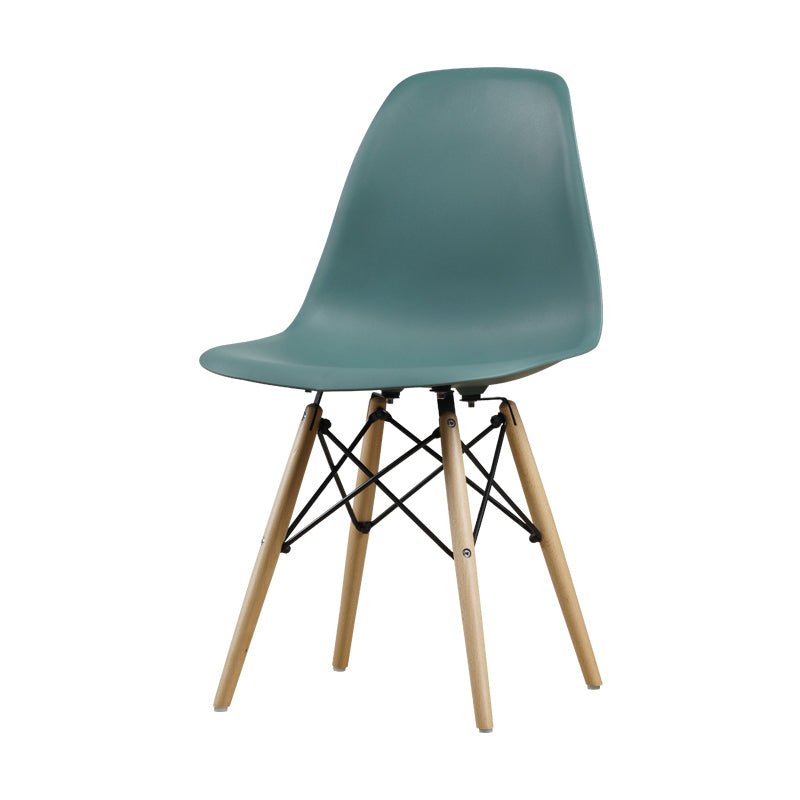 Glam Style Side Chair Set Plastic Dining Room Side Chair with Wood Legs Green 1 Piece Clearhalo ' kitchen&dining_furn' 'Dining Chairs' 'Dining Tables & Seating' 'dining_chair' 'Furniture' 'furniture_dining_chair' 'Kitchen & Dining Furniture' 'kitchen' 3836029