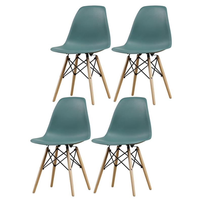 Glam Style Side Chair Set Plastic Dining Room Side Chair with Wood Legs Green Set of 4 Clearhalo ' kitchen&dining_furn' 'Dining Chairs' 'Dining Tables & Seating' 'dining_chair' 'Furniture' 'furniture_dining_chair' 'Kitchen & Dining Furniture' 'kitchen' 3836031