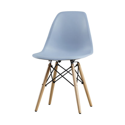 Glam Style Side Chair Set Plastic Dining Room Side Chair with Wood Legs Gray Blue 1 Piece Clearhalo ' kitchen&dining_furn' 'Dining Chairs' 'Dining Tables & Seating' 'dining_chair' 'Furniture' 'furniture_dining_chair' 'Kitchen & Dining Furniture' 'kitchen' 3836032