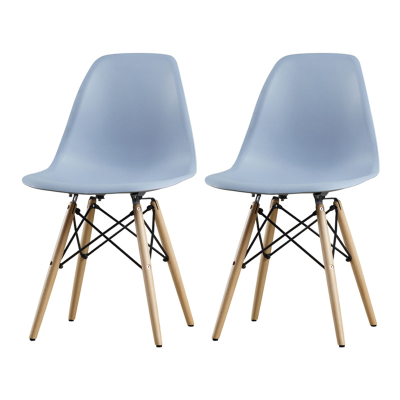 Glam Style Side Chair Set Plastic Dining Room Side Chair with Wood Legs Gray Blue Set of 2 Clearhalo ' kitchen&dining_furn' 'Dining Chairs' 'Dining Tables & Seating' 'dining_chair' 'Furniture' 'furniture_dining_chair' 'Kitchen & Dining Furniture' 'kitchen' 3836033