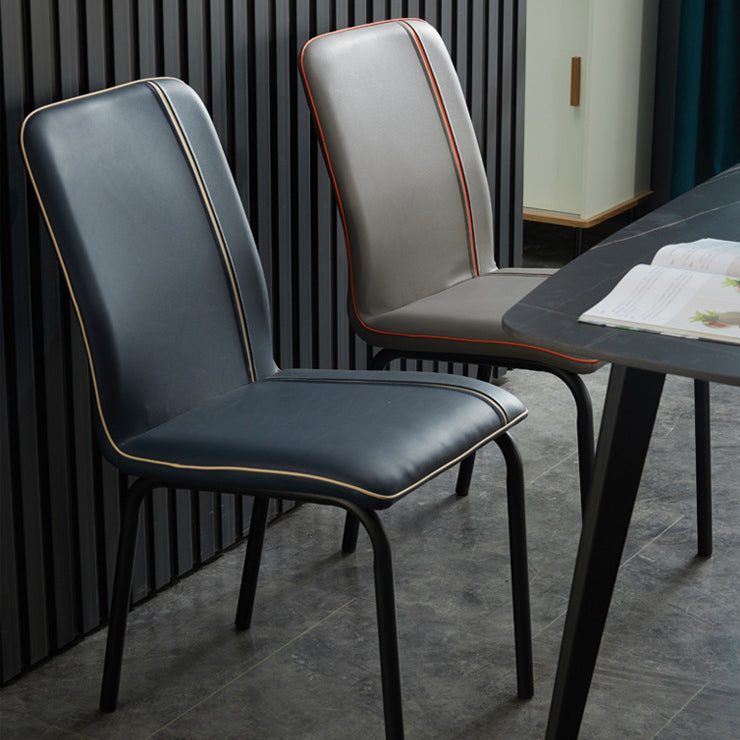 Modern Upholstered Side Dining Chairs Leather Solid Back Armless Chairs Clearhalo ' kitchen&dining_furn' 'Dining Chairs' 'Dining Tables & Seating' 'dining_chair' 'Furniture' 'furniture_dining_chair' 'Kitchen & Dining Furniture' 'kitchen' 3836035