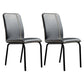 Modern Upholstered Side Dining Chairs Leather Solid Back Armless Chairs Black Set of 2 Clearhalo ' kitchen&dining_furn' 'Dining Chairs' 'Dining Tables & Seating' 'dining_chair' 'Furniture' 'furniture_dining_chair' 'Kitchen & Dining Furniture' 'kitchen' 3836037