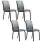 Modern Upholstered Side Dining Chairs Leather Solid Back Armless Chairs Black Set of 4 Clearhalo ' kitchen&dining_furn' 'Dining Chairs' 'Dining Tables & Seating' 'dining_chair' 'Furniture' 'furniture_dining_chair' 'Kitchen & Dining Furniture' 'kitchen' 3836039