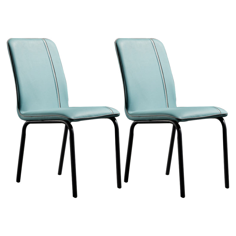 Modern Upholstered Side Dining Chairs Leather Solid Back Armless Chairs Green Set of 2 Clearhalo ' kitchen&dining_furn' 'Dining Chairs' 'Dining Tables & Seating' 'dining_chair' 'Furniture' 'furniture_dining_chair' 'Kitchen & Dining Furniture' 'kitchen' 3836050