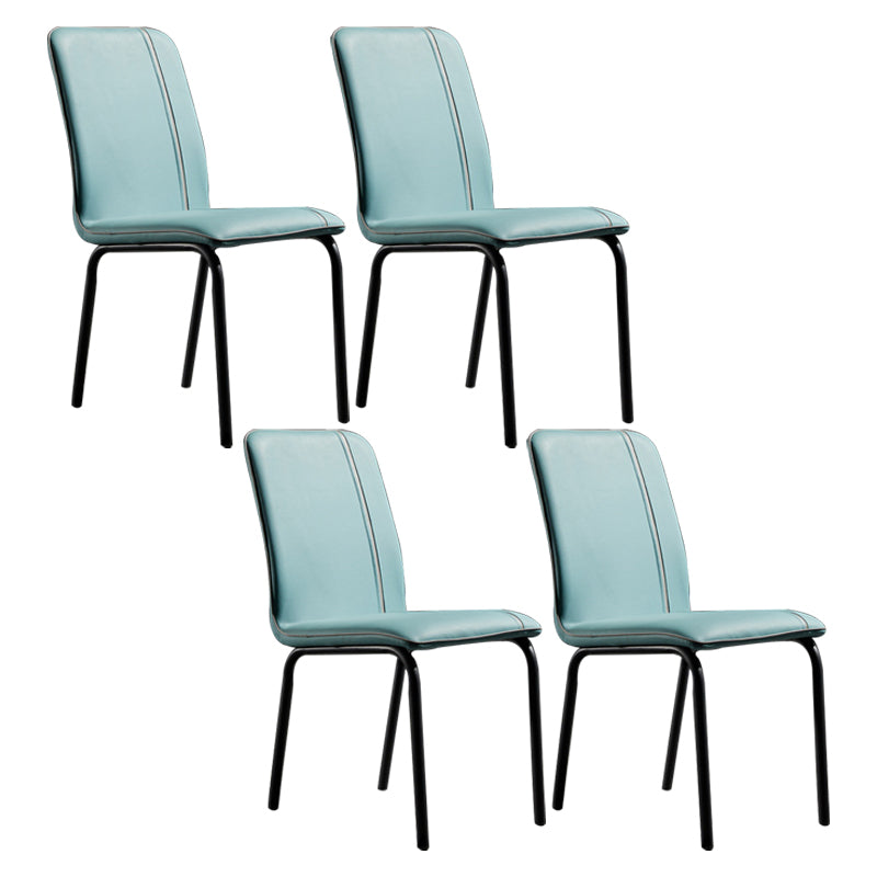 Modern Upholstered Side Dining Chairs Leather Solid Back Armless Chairs Green Set of 4 Clearhalo ' kitchen&dining_furn' 'Dining Chairs' 'Dining Tables & Seating' 'dining_chair' 'Furniture' 'furniture_dining_chair' 'Kitchen & Dining Furniture' 'kitchen' 3836051