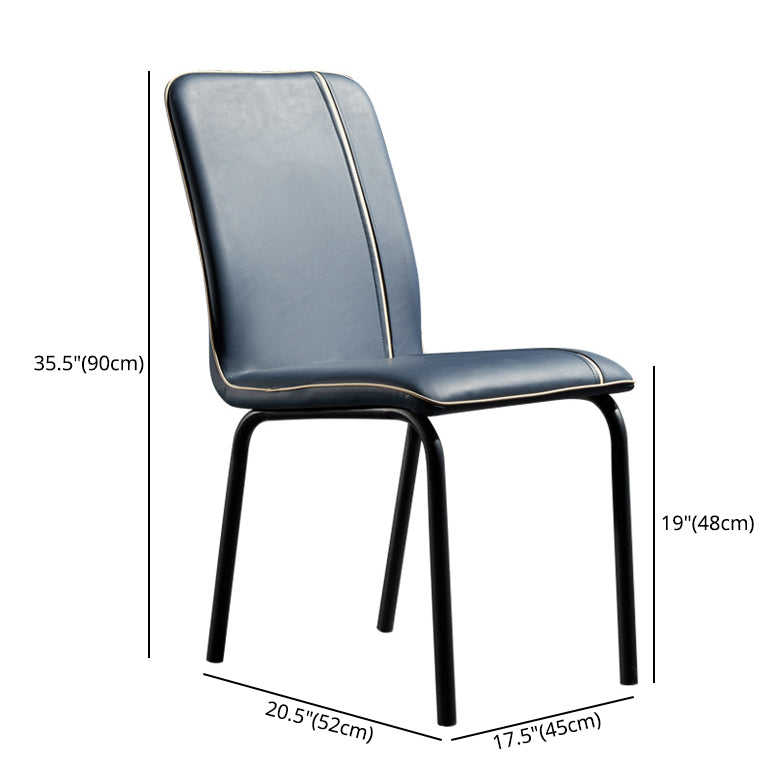 Modern Upholstered Side Dining Chairs Leather Solid Back Armless Chairs Clearhalo ' kitchen&dining_furn' 'Dining Chairs' 'Dining Tables & Seating' 'dining_chair' 'Furniture' 'furniture_dining_chair' 'Kitchen & Dining Furniture' 'kitchen' 3836054