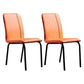 Modern Upholstered Side Dining Chairs Leather Solid Back Armless Chairs Orange Set of 2 Clearhalo ' kitchen&dining_furn' 'Dining Chairs' 'Dining Tables & Seating' 'dining_chair' 'Furniture' 'furniture_dining_chair' 'Kitchen & Dining Furniture' 'kitchen' 3836055