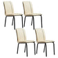 Modern Upholstered Side Dining Chairs Leather Solid Back Armless Chairs Off-White Set of 4 Clearhalo ' kitchen&dining_furn' 'Dining Chairs' 'Dining Tables & Seating' 'dining_chair' 'Furniture' 'furniture_dining_chair' 'Kitchen & Dining Furniture' 'kitchen' 3836060