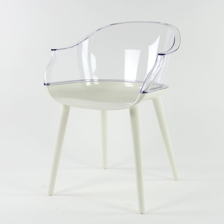 Glam Style Transparent Acrylic Arm Chair Multicolor Dining Arm Chair for Home Clear 1 Piece Clearhalo ' kitchen&dining_furn' 'Dining Chairs' 'Dining Tables & Seating' 'dining_chair' 'Furniture' 'furniture_dining_chair' 'Kitchen & Dining Furniture' 'kitchen' 3836076