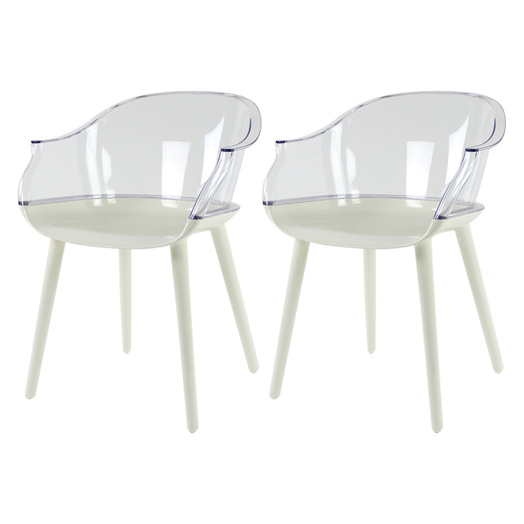Glam Style Transparent Acrylic Arm Chair Multicolor Dining Arm Chair for Home Clear Set of 2 Clearhalo ' kitchen&dining_furn' 'Dining Chairs' 'Dining Tables & Seating' 'dining_chair' 'Furniture' 'furniture_dining_chair' 'Kitchen & Dining Furniture' 'kitchen' 3836077