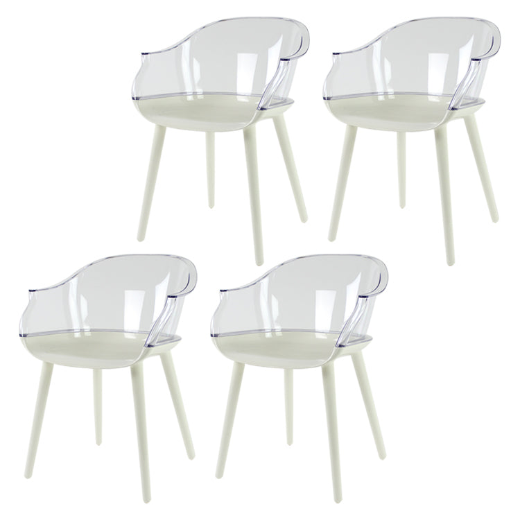 Glam Style Transparent Acrylic Arm Chair Multicolor Dining Arm Chair for Home Clear Set of 4 Clearhalo ' kitchen&dining_furn' 'Dining Chairs' 'Dining Tables & Seating' 'dining_chair' 'Furniture' 'furniture_dining_chair' 'Kitchen & Dining Furniture' 'kitchen' 3836079