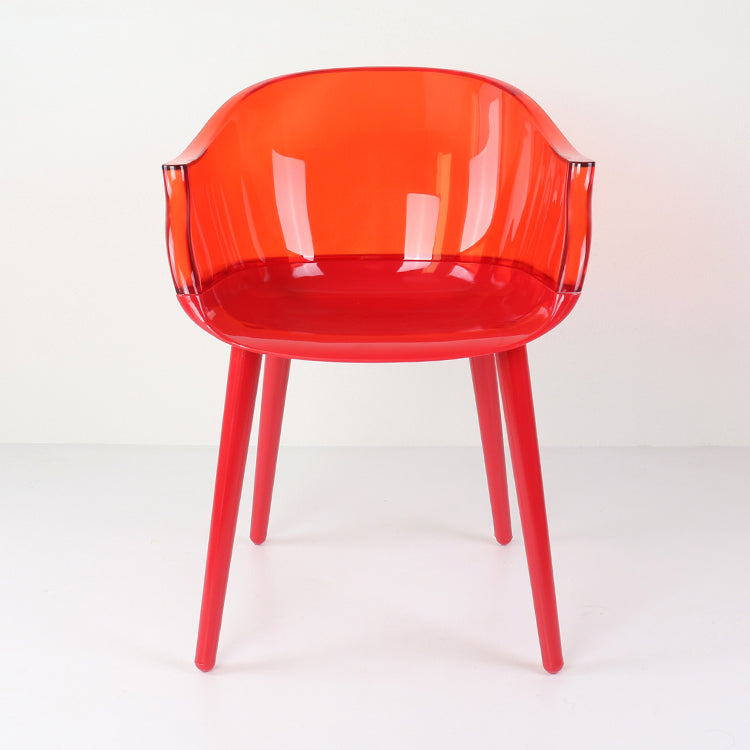 Glam Style Transparent Acrylic Arm Chair Multicolor Dining Arm Chair for Home Red 1 Piece Clearhalo ' kitchen&dining_furn' 'Dining Chairs' 'Dining Tables & Seating' 'dining_chair' 'Furniture' 'furniture_dining_chair' 'Kitchen & Dining Furniture' 'kitchen' 3836081