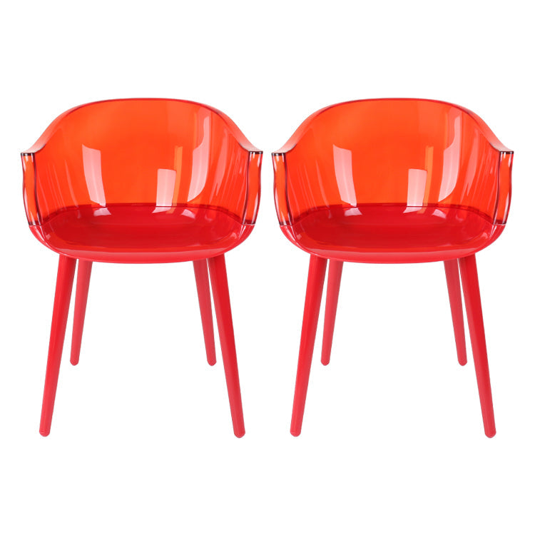 Glam Style Transparent Acrylic Arm Chair Multicolor Dining Arm Chair for Home Red Set of 2 Clearhalo ' kitchen&dining_furn' 'Dining Chairs' 'Dining Tables & Seating' 'dining_chair' 'Furniture' 'furniture_dining_chair' 'Kitchen & Dining Furniture' 'kitchen' 3836083