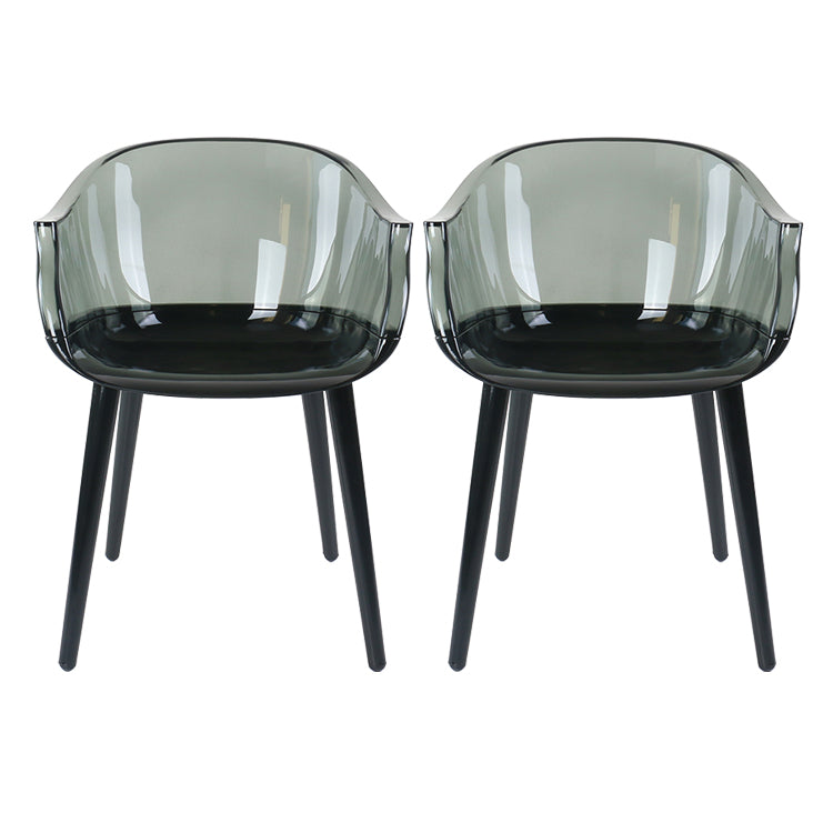 Glam Style Transparent Acrylic Arm Chair Multicolor Dining Arm Chair for Home Black Set of 2 Clearhalo ' kitchen&dining_furn' 'Dining Chairs' 'Dining Tables & Seating' 'dining_chair' 'Furniture' 'furniture_dining_chair' 'Kitchen & Dining Furniture' 'kitchen' 3836089