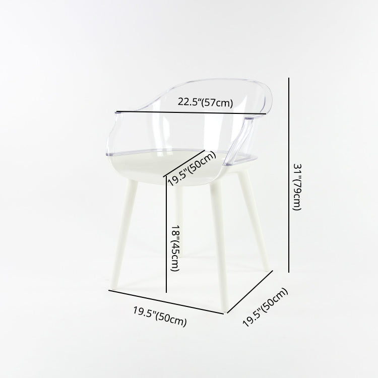Glam Style Transparent Acrylic Arm Chair Multicolor Dining Arm Chair for Home Clearhalo ' kitchen&dining_furn' 'Dining Chairs' 'Dining Tables & Seating' 'dining_chair' 'Furniture' 'furniture_dining_chair' 'Kitchen & Dining Furniture' 'kitchen' 3836090