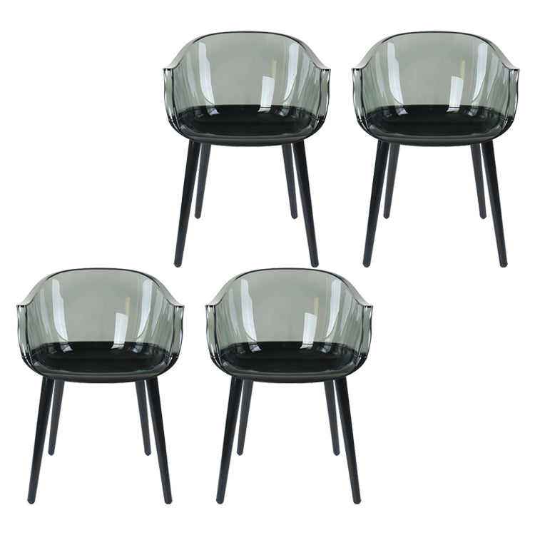 Glam Style Transparent Acrylic Arm Chair Multicolor Dining Arm Chair for Home Black Set of 4 Clearhalo ' kitchen&dining_furn' 'Dining Chairs' 'Dining Tables & Seating' 'dining_chair' 'Furniture' 'furniture_dining_chair' 'Kitchen & Dining Furniture' 'kitchen' 3836091
