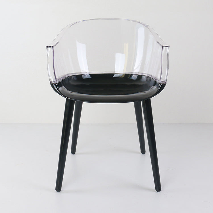 Glam Style Transparent Acrylic Arm Chair Multicolor Dining Arm Chair for Home White 1 Piece Clearhalo ' kitchen&dining_furn' 'Dining Chairs' 'Dining Tables & Seating' 'dining_chair' 'Furniture' 'furniture_dining_chair' 'Kitchen & Dining Furniture' 'kitchen' 3836093