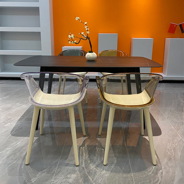 Glam Style Transparent Acrylic Arm Chair Multicolor Dining Arm Chair for Home Clearhalo ' kitchen&dining_furn' 'Dining Chairs' 'Dining Tables & Seating' 'dining_chair' 'Furniture' 'furniture_dining_chair' 'Kitchen & Dining Furniture' 'kitchen' 3836094