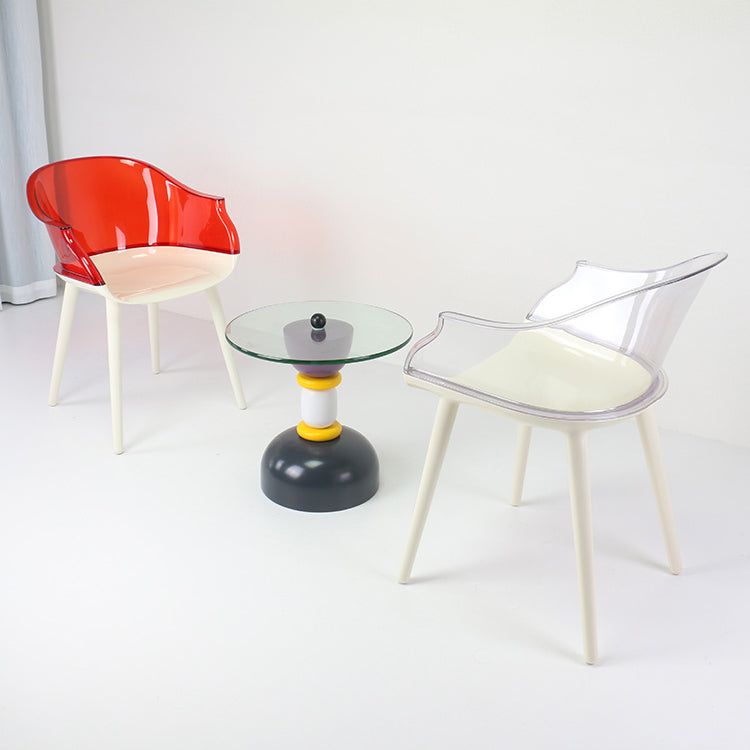 Glam Style Transparent Acrylic Arm Chair Multicolor Dining Arm Chair for Home Clearhalo ' kitchen&dining_furn' 'Dining Chairs' 'Dining Tables & Seating' 'dining_chair' 'Furniture' 'furniture_dining_chair' 'Kitchen & Dining Furniture' 'kitchen' 3836095