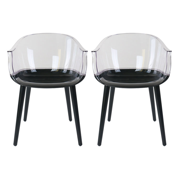Glam Style Transparent Acrylic Arm Chair Multicolor Dining Arm Chair for Home White Set of 2 Clearhalo ' kitchen&dining_furn' 'Dining Chairs' 'Dining Tables & Seating' 'dining_chair' 'Furniture' 'furniture_dining_chair' 'Kitchen & Dining Furniture' 'kitchen' 3836096