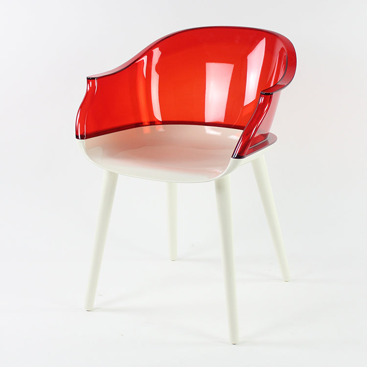 Glam Style Transparent Acrylic Arm Chair Multicolor Dining Arm Chair for Home Burgundy 1 Piece Clearhalo ' kitchen&dining_furn' 'Dining Chairs' 'Dining Tables & Seating' 'dining_chair' 'Furniture' 'furniture_dining_chair' 'Kitchen & Dining Furniture' 'kitchen' 3836099